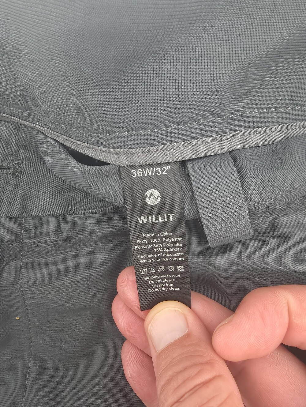 Willet Golf Pants Mens 36x32 Gray Performance Stretch Hiking